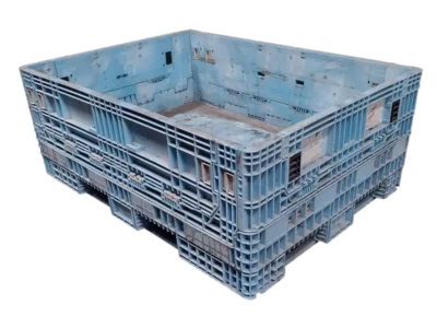 Reconditioned BCD 64" x 48" x 25" Mixed Color All Good Runner 64" Side Collapsible Bulk Container-2 Drop Doors