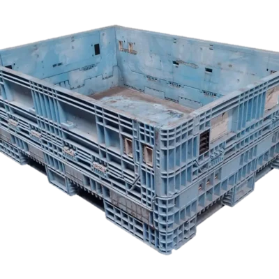 Reconditioned BCD 64″ x 48″ x 25″ Mixed Color All Good Runner 64″ Side Bulk Container-2 Drop Doors