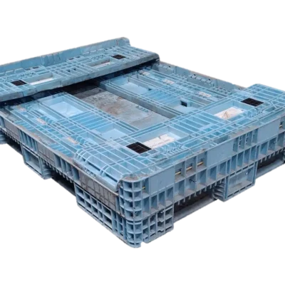 Reconditioned BCD 64″ x 48″ x 25″ Mixed Color All Good Runner 64″ Side Bulk Container-2 Drop Doors