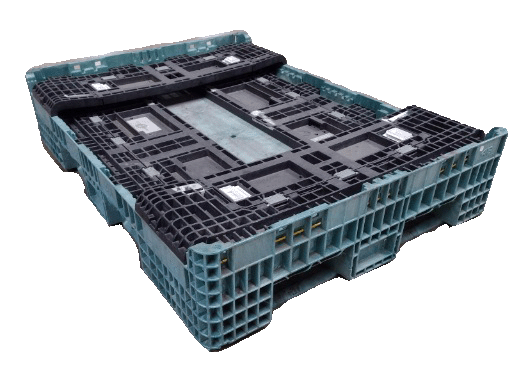 Reconditioned BCD 64" x 48" x 25" Mixed Color All Good Runner Bulk Container-4 Drop Doors - Image 3