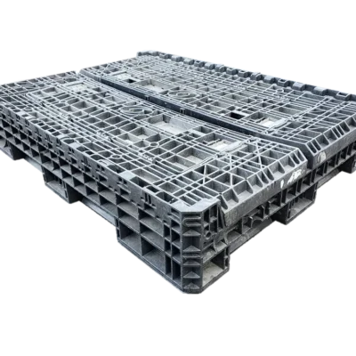 Reconditioned BCD 64″ x 48″ x 34″ All Black All Good Original Runner HD/HDR Bulk Container-4 Drop Doors