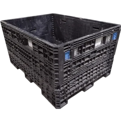 Reconditioned BCD 64″ x 48″ x 34″ All Black All Good Runner Bulk Container-2 Drop Doors 48″ Side