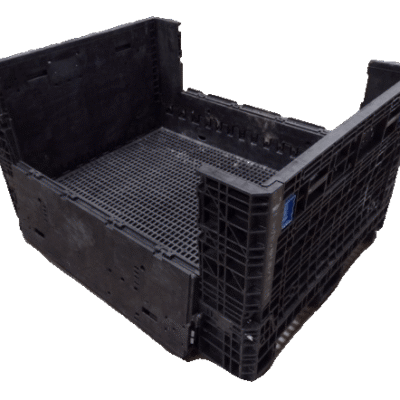 Reconditioned BCD 64″ x 48″ x 34″ All Black All Good Runner Bulk Container-2 Drop Doors 64″ Side
