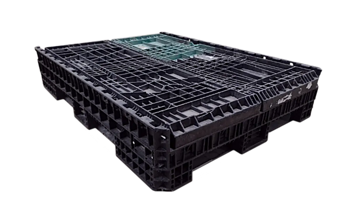 Reconditioned BCD 64" x 48" x 34" Mixed Color All Good Runner Bulk Container-2 Drop Doors - Image 2