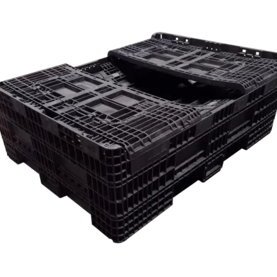 Reconditioned BCD 64″ x 48″ x 42″ All Black All Good Runner Bulk Container-2 Drop Doors