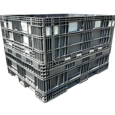 Reconditioned BCD 64″ x 48″ x 42″ All Black All Good Runner Bulk Container-4 Drop Doors