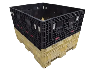 Reconditioned BCD 64" x 48" x 42" Mixed Color All Good Runner Collapsible Bulk Container-4 Drop Doors