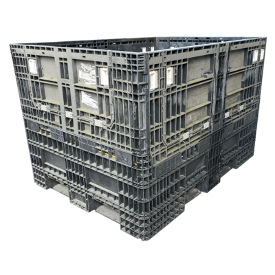 Reconditioned BCD 64″ x 48″ x 44″ All Black All Good Runner Bulk Container-4 Drop Doors
