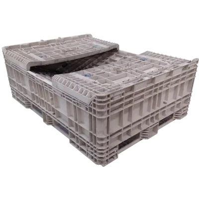 Reconditioned BCD 64″ x 48″ x 44″ Mixed Color All Good Runner Bulk Container-2 Drop Doors