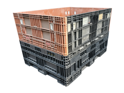 Reconditioned BCD 64" x 48" x 44" Mixed Color All Good Runner Collapsible Bulk Container-4 Drop Doors