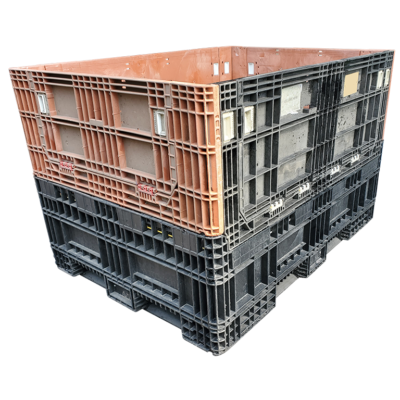 Reconditioned BCD 64″ x 48″ x 44″ Mixed Color All Good Runner Bulk Container-4 Drop Doors