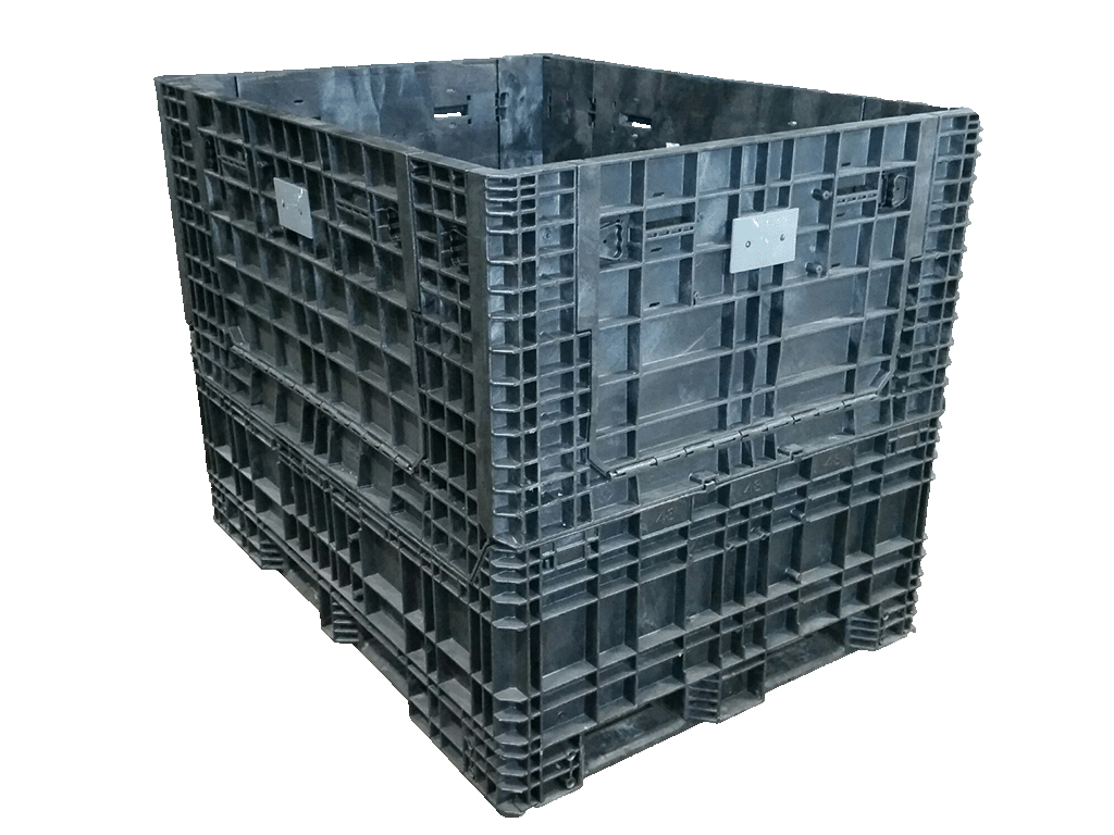 Reconditioned Buckhorn/Orbis 64" x 48" x 50" All Black All Good Runner Bulk Container-4 Drop Doors
