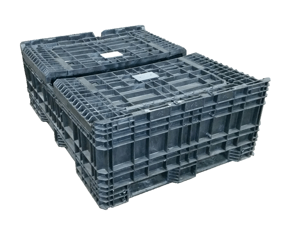 Reconditioned Buckhorn/Orbis 64" x 48" x 50" All Black All Good Runner Bulk Container-4 Drop Doors - Image 2