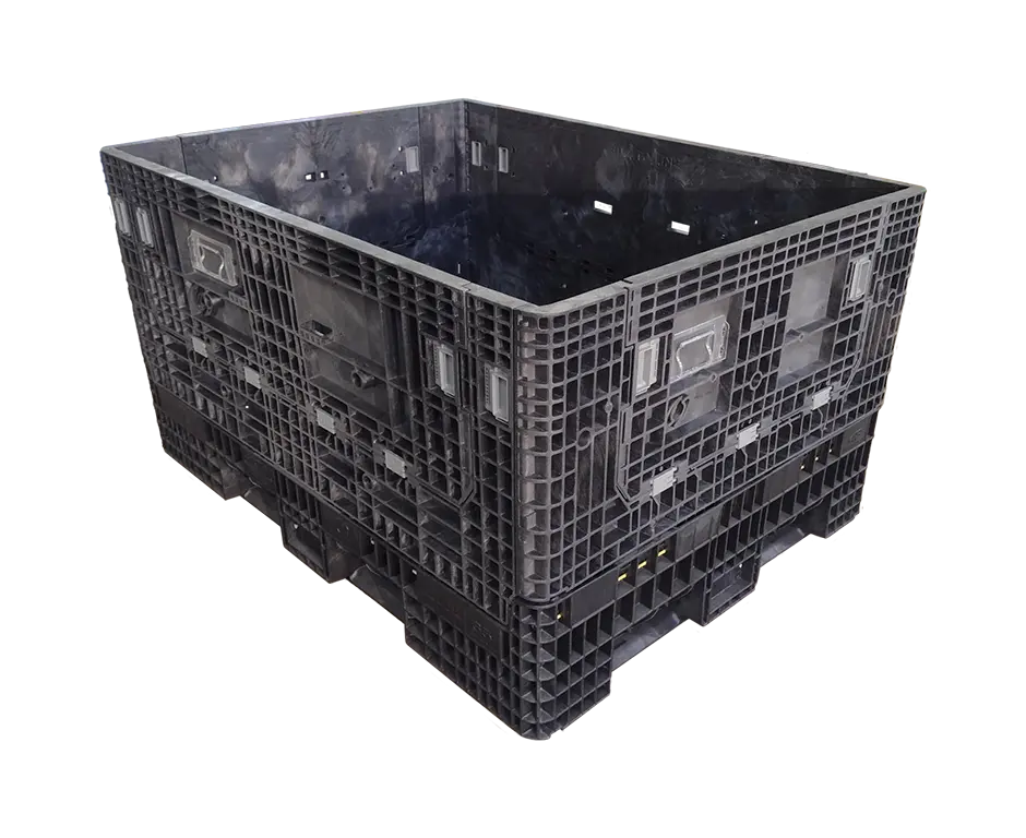 Lightly Used Orbis 65" x 48" x 34" All Black Bulk Container-4 Drop Doors