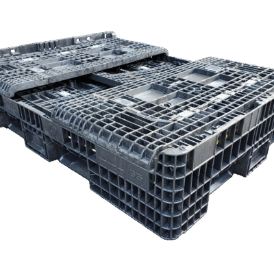 New Orbis 65″ x 48″ x 34″ All Black Bulk Container-4 Drop Doors