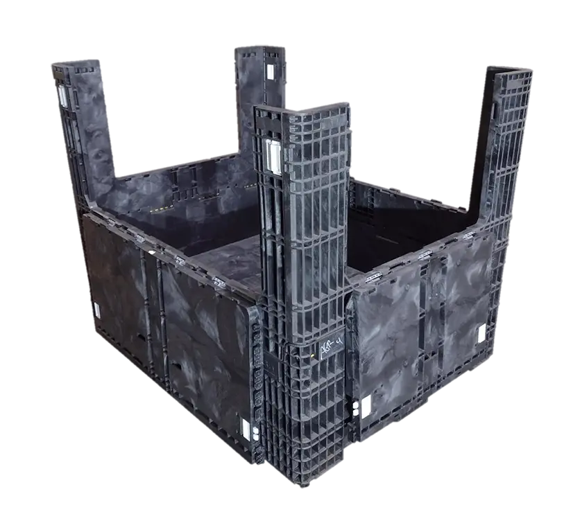 Reconditioned BCD 65" x 48" x 34" All Black All Good Runner Bulk Container-4 Drop Doors - Image 3