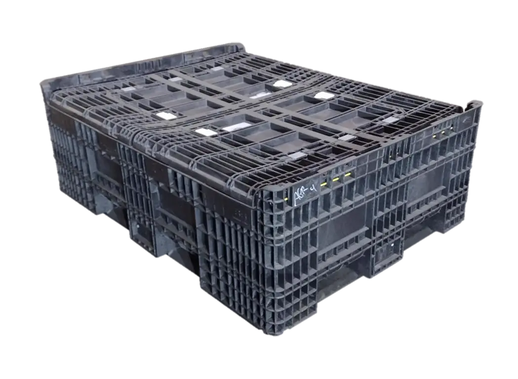 Reconditioned BCD 65" x 48" x 34" All Black All Good Runner Bulk Container-4 Drop Doors - Image 2