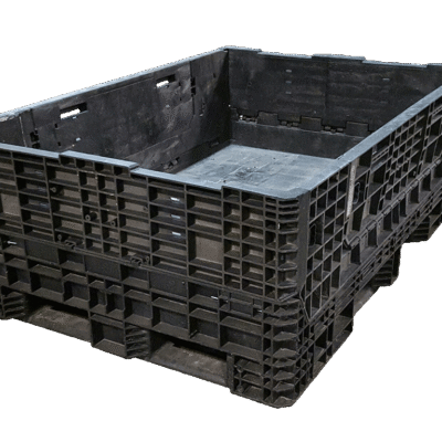 Reconditioned BCD 70″ x 48″ x 25″ All Black All Good Runner Bulk Container-2 Drop Doors 70″ Side