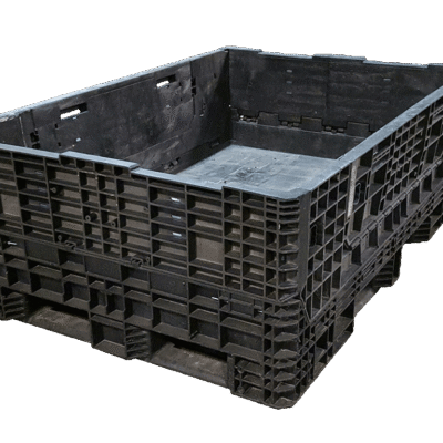 Reconditioned BCD 70″ x 48″ x 25″ All Black All Good Runner Bulk Container-2 Drop Doors 70″ Side