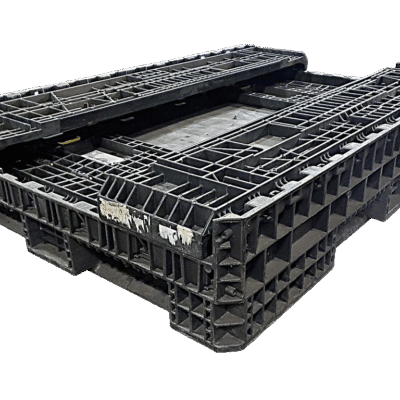 Reconditioned BCD 70″ x 48″ x 25″ All Black All Good Runner Bulk Container-2 Drop Doors 48″ Side