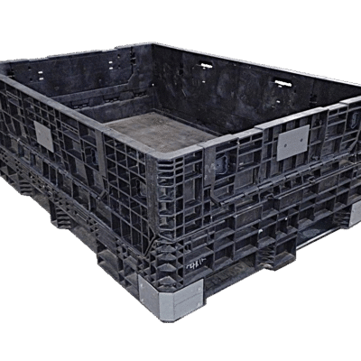 Reconditioned BCD 70″ x 48″ x 25″ All Black All Good Runner Bulk Container-4 Drop Doors