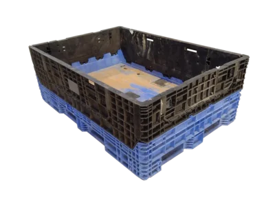 Reconditioned BCD 70" x 48" x 25" Mixed Color All Good Runner Collapsible Bulk Container-4 Drop Doors