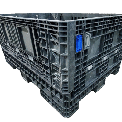 New Orbis 70″ x 48″ x 34″ All Black Bulk Container-4 Drop Doors