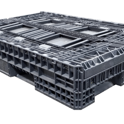 New Orbis 70″ x 48″ x 34″ All Black Bulk Container-4 Drop Doors