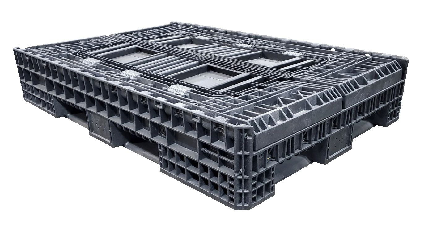 New Orbis 70" x 48" x 34" All Black Bulk Container-4 Drop Doors - Image 2