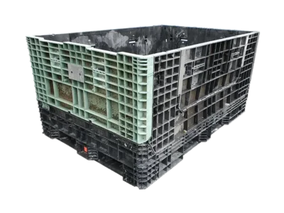 Reconditioned BCD 70" x 48" x 34" Mixed Color All Good Runner Collapsible Bulk Container-2 Drop Doors 70" Side