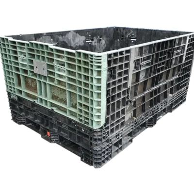 Reconditioned BCD 70″ x 48″ x 34″ Mixed Color All Good Runner Bulk Container-2 Drop Doors 70″ Side