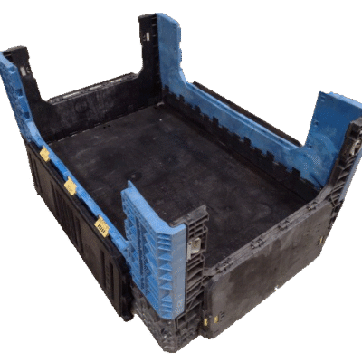 Reconditioned BCD 70″ x 48″ x 34″ Mixed Color All Good Runner Bulk Container-4 Drop Doors