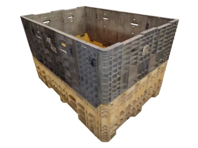 Reconditioned BCD 70" x 48" x 44" Mixed Color All Good Runner Collapsible Bulk Container-2 Drop Doors
