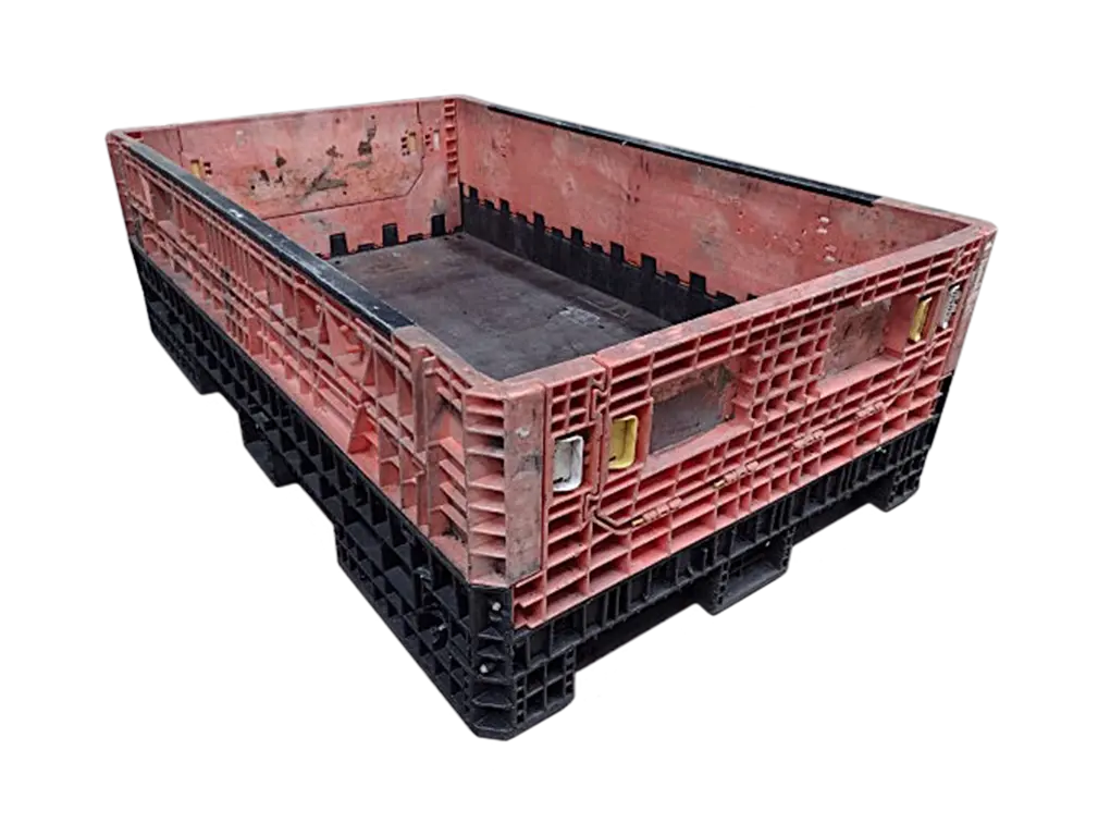 Reconditioned BCD 78" x 48" x 25" Mixed Color All Good Runner Bulk Container-2 Drop Doors 48" Side - Image 2