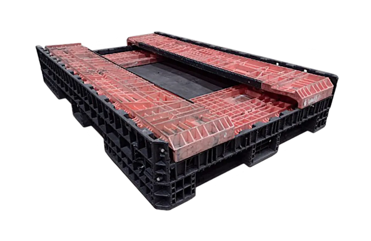 Reconditioned BCD 78" x 48" x 25" Mixed Color All Good Runner Bulk Container-2 Drop Doors 48" Side - Image 4