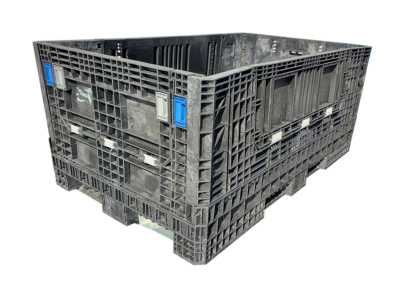 7848-34-RABAGR4D-1-1-1.png Reconditioned BCD 78" x 48" x 34" All Black All Good Runner Collapsible Bulk Container-4 Drop Doors
