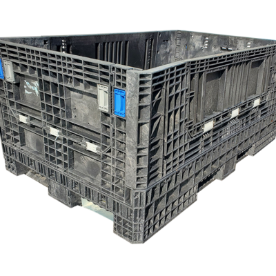 Reconditioned BCD 78″ x 48″ x 34″ All Black All Good Runner Bulk Container-4 Drop Doors