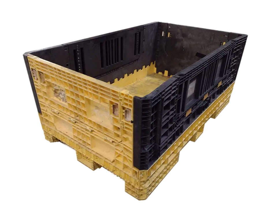 Reconditioned BCD 78" x 48" x 34" Mixed Color Bulk Container-4 Drop Doors