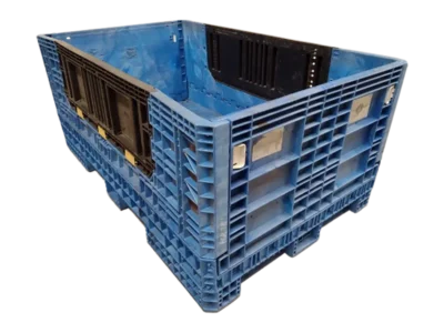 7848-34-RMCAGR2D78-NB1-1.webp Reconditioned BCD 78" x 48" x 34" Mixed Color All Good Runner Collapsible Bulk Container-2 Drop Doors 78" Side