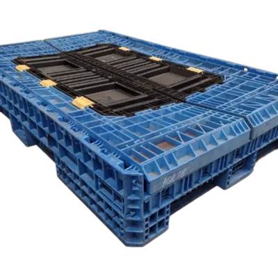 Reconditioned BCD 78″ x 48″ x 34″ Mixed Color All Good Runner Bulk Container-2 Drop Doors 78″ Side