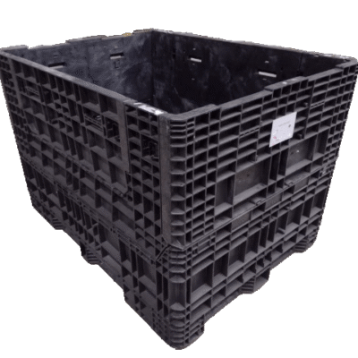 Reconditioned BCD 64″ x 48″ x 44″ All Black All Good Runner Bulk Container-2 Drop Doors