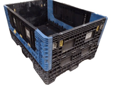 Reconditioned BCD 70" x 48" x 34" Mixed Color All Good Runner Collapsible Bulk Container-4 Drop Doors