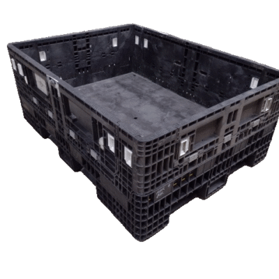 Reconditioned BCD 64″ x 48″ x 25″ All Black All Good Runner Bulk Container-4 Drop Doors