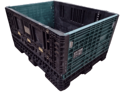 Reconditioned BCD 64" x 48" x 34" Mixed Color All Good Runner Collapsible Bulk Container-2 Drop Doors 64" Side