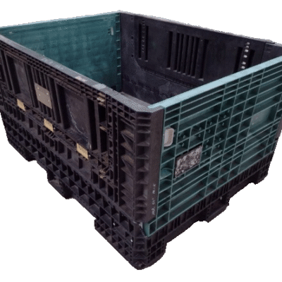 Reconditioned BCD 64″ x 48″ x 34″ Mixed Color All Good Runner Bulk Container-2 Drop Doors 64″ Side