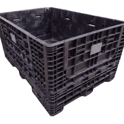 Reconditioned BCD 70″ x 48″ x 34″ All Black All Good Runner Bulk Container-4 Drop Doors
