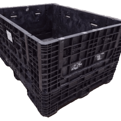 Reconditioned BCD 64″ x 48″ x 34″ All Black All Good Runner Bulk Container-4 Drop Doors