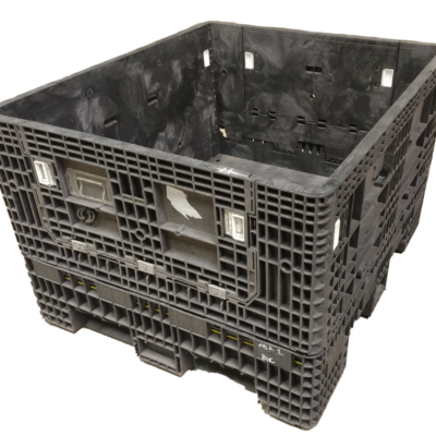 Reconditioned BCD 56″ x 48″ x 34″ All Black All Good Runner Bulk Container-2 Drop Doors 48″ Side