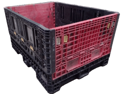 Reconditioned BCD 64" x 48" x 34" Mixed Color All Good Runner Collapsible Bulk Container-4 Drop Doors