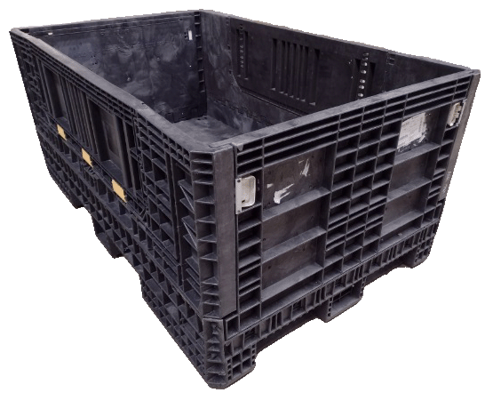 Reconditioned BCD 78" x 48" x 34" All Black All Good Runner Bulk Container-2 Drop Doors